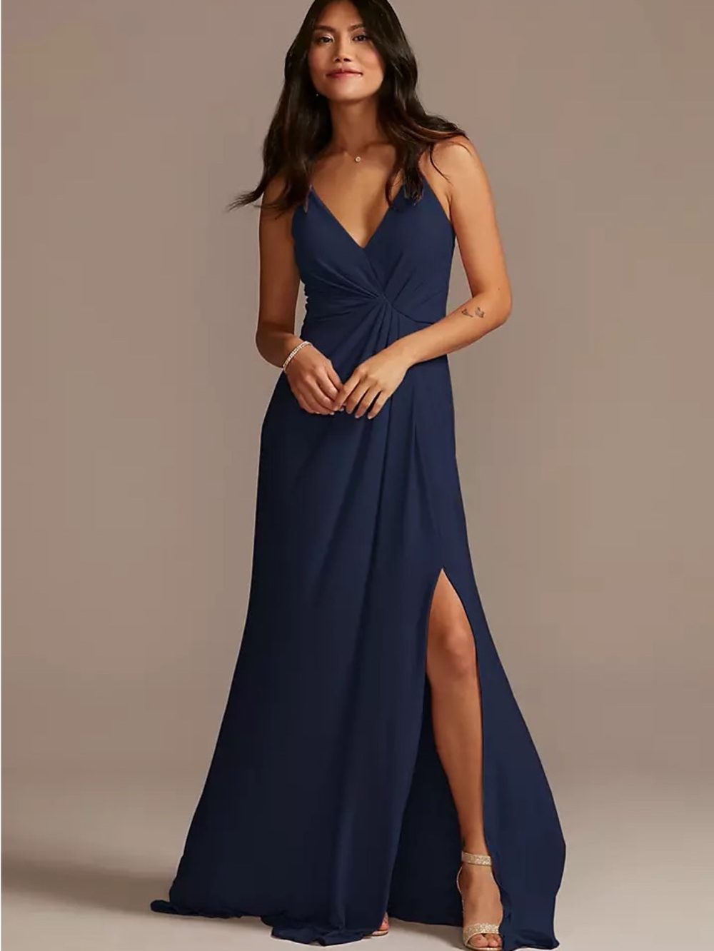Jersey A-Line Dress with Knot Detail